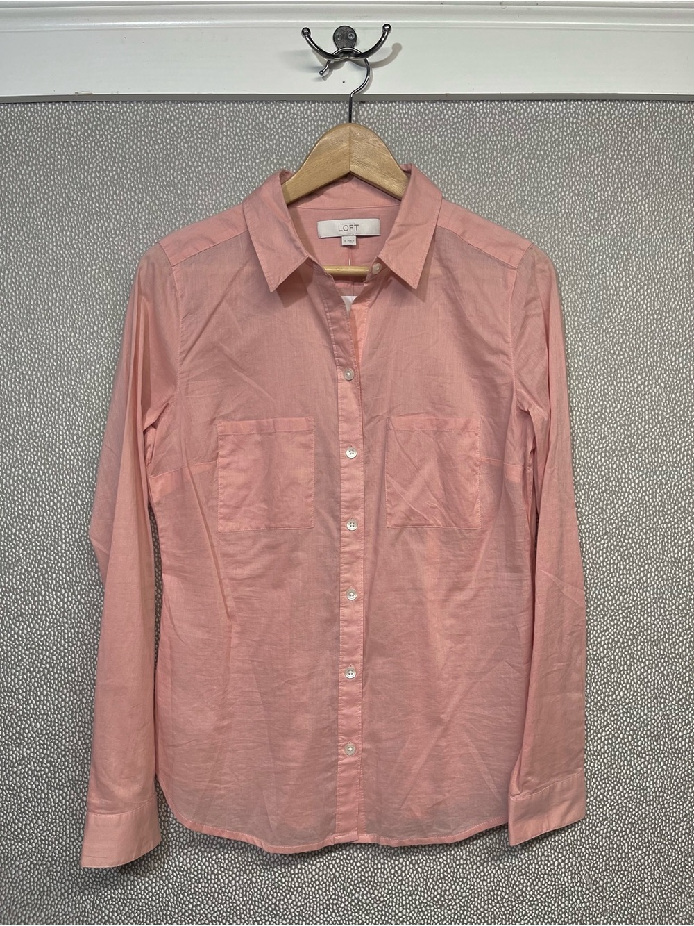 🆕 S LOFT Long-Sleeve Button-Down Cotton Shirt NWT #23